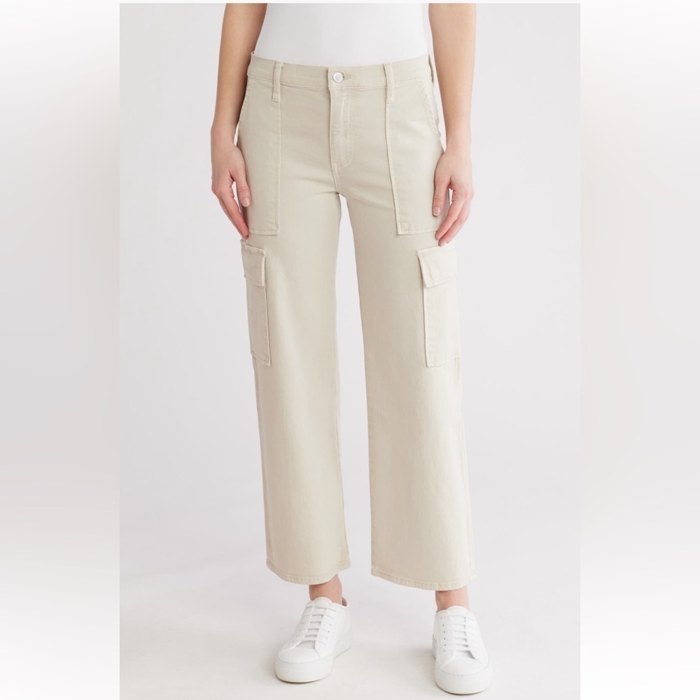 Hudson Rosalie High Rise Wide leg Cargo Jeans Women’s sz 25 Baggy Y2K Cement